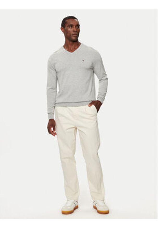 TOMMY HILFIGER - Tommy Hilfiger Sweter MW0MW14745 Szary Regular Fit. Kolor: szary. Materiał: bawełna