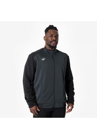 KIPSTA - Bluza piłkarska Kipsta Essential treningowa. Typ kołnierza: komin. Kolor: wielokolorowy, czarny, szary. Materiał: tkanina, elastan, prążkowany, materiał, poliester. Sport: piłka nożna