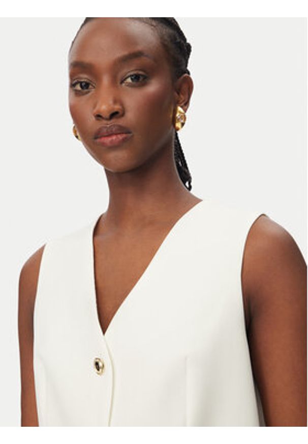 Rinascimento Kamizelka garniturowa CFC0128644003 Biały Regular Fit. Kolor: biały. Materiał: syntetyk