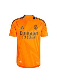 Adidas - Koszulka Real Madrid 24/25 Away Authentic. Kolor: pomarańczowy. Materiał: materiał