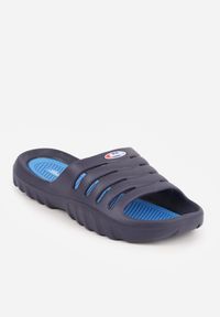 Born2be - Granatowe Klapki na Grubej Podeszwie z Wycięciami na Cholewce Henria. Okazja: na co dzień. Kolor: niebieski. Materiał: jeans, dresówka. Styl: sportowy, wakacyjny, casual #4