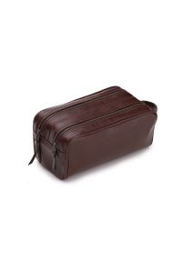 Elegancka skórzana kosmetyczka męska Solier burgundowa. Kolor: czerwony. Materiał: skóra #1