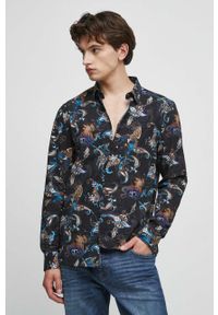 medicine - Medicine koszula męska slim z kołnierzykiem klasycznym. Typ kołnierza: kołnierzyk klasyczny. Materiał: tkanina. Długość rękawa: długi rękaw. Długość: długie. Styl: klasyczny #4