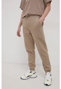OCAY Spodnie bawełniane męskie kolor beżowy gładkie. Kolor: beżowy. Materiał: bawełna. Wzór: gładki #2