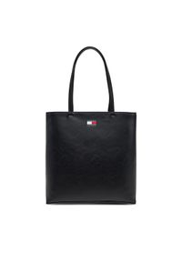 Tommy Jeans Torebka Tjw Ess Must Tote AW0AW17390 Czarny. Kolor: czarny. Materiał: skórzane