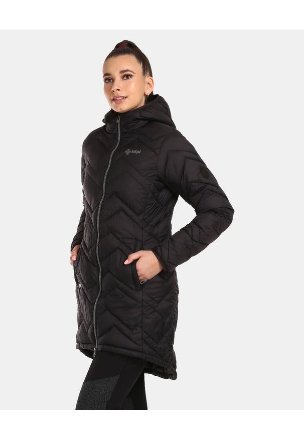 Damski płaszcz ocieplany Kilpi LEILA-W. Kolor: czarny. Materiał: nylon. Sport: turystyka piesza