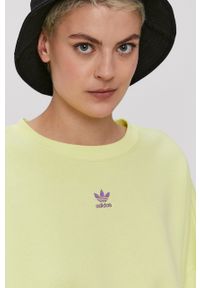 adidas Originals Bluza damska gładka. Kolor: żółty. Wzór: gładki #3