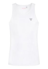 Guess Tank top U97M02 JR003 Biały Regular Fit. Kolor: biały. Materiał: bawełna