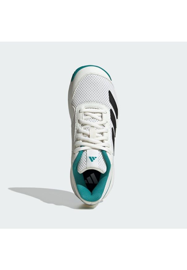 Adidas - Buty Courtflash Tennis Kids. Kolor: biały, wielokolorowy, niebieski. Materiał: materiał. Sport: tenis