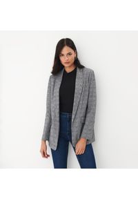 Mohito - Wzorzysta marynarka bez zapięcia - Szary. Kolor: szary