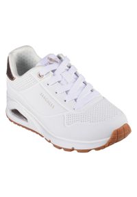 skechers - Buty do chodzenia dla dzieci Skechers Uno Gen1 Shimmer A. Zapięcie: sznurówki. Kolor: biały. Materiał: syntetyk, tkanina, materiał. Szerokość cholewki: normalna. Sport: turystyka piesza