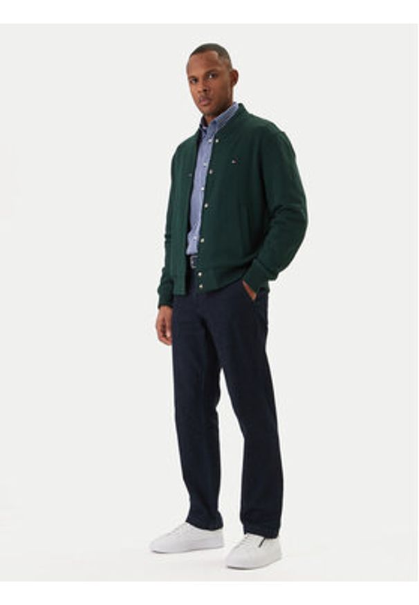 TOMMY HILFIGER - Tommy Hilfiger Kurtka bomber Essential MW0MW42470 Zielony Regular Fit. Kolor: zielony. Materiał: bawełna