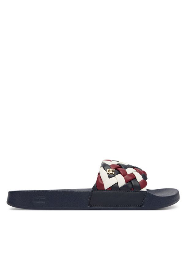 TOMMY HILFIGER - Tommy Hilfiger Klapki Th Cornrow Pool Slide FW0FW09039 Kolorowy. Materiał: skóra. Wzór: kolorowy