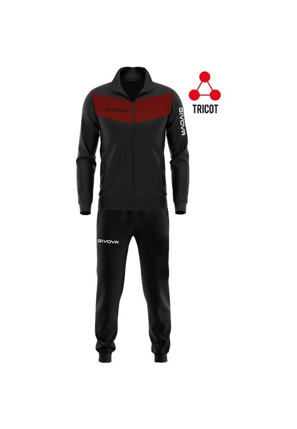 Givova Visa Sportset 3xl - oddychające triacetato dla mężczyzn. Kolor: czerwony, wielokolorowy, czarny, brązowy. Sport: fitness, piłka nożna