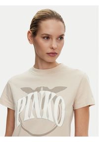 Pinko - PINKO T-Shirt Start 101752 A2CT Beżowy Regular Fit. Kolor: beżowy. Materiał: bawełna #5