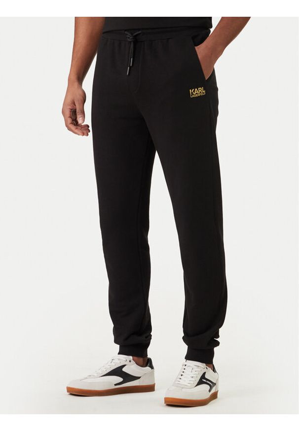 Karl Lagerfeld - KARL LAGERFELD Spodnie dresowe 705782 562917 Czarny Regular Fit. Kolor: czarny. Materiał: bawełna