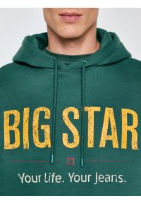 Big-Star - Bluza męska z kapturem z logo BIG STAR zielona Ashlyno 304. Typ kołnierza: kaptur. Kolor: zielony. Materiał: jeans, materiał, dzianina, skóra #6