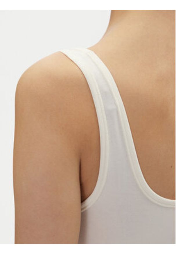 Hugo - HUGO Top Vest Red Label 50469665 Écru Slim Fit. Kolor: kremowy. Materiał: bawełna