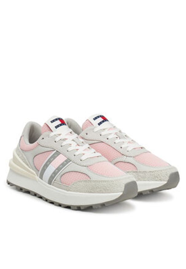 Tommy Jeans Sneakersy Tjw Tech Runner EN0EN02743 Różowy. Kolor: różowy. Materiał: skóra, zamsz