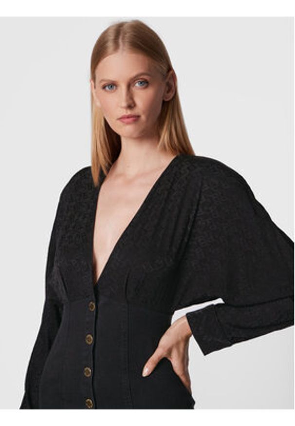 Pinko Sukienka jeansowa Ruggito 1J1123 A0CN Czarny Slim Fit. Kolor: czarny. Materiał: bawełna