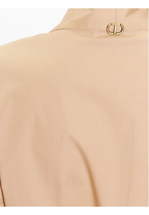 TwinSet - TWINSET Sukienka letnia 231TT2123 Beżowy Regular Fit. Kolor: beżowy. Materiał: bawełna. Sezon: lato