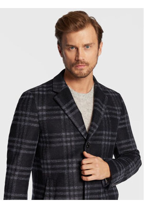 BOSS - Boss Płaszcz przejściowy H-Hyde-J-224 50479591 Granatowy Slim Fit. Kolor: niebieski. Materiał: syntetyk