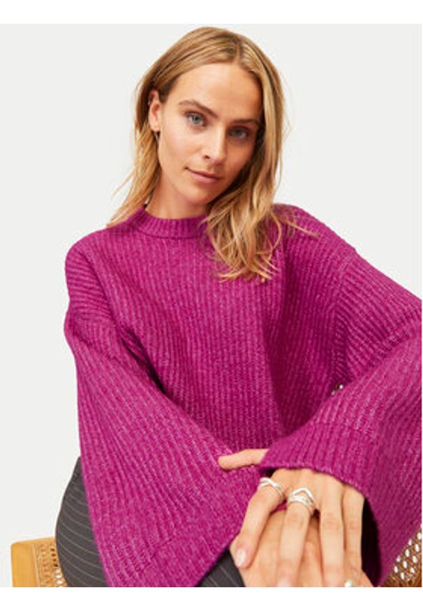 JJXX Sweter Sigga 12255358 Różowy Relaxed Fit. Kolor: różowy. Materiał: syntetyk