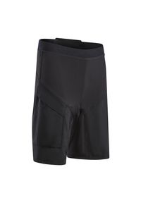 BTWIN - Szorty na rower MTB dla dzieci Rockrider 500. Kolor: czarny. Materiał: mesh, materiał. Sport: kolarstwo