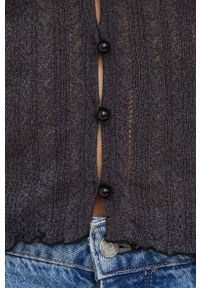 Guess kardigan damski kolor czarny lekki. Kolor: czarny. Długość rękawa: długi rękaw. Długość: długie. Wzór: ze splotem #4