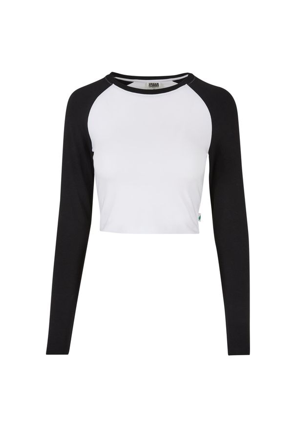 Damska ekologiczna koszulka crop z długim rękawem Urban Classics Retro Baseball. Kolor: czarny, biały, wielokolorowy. Materiał: bawełna. Długość rękawa: długi rękaw. Długość: długie. Styl: retro