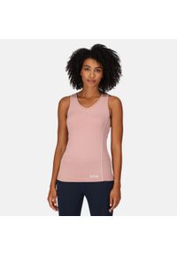 Regatta - Damska koszulka sportowa bez rękawów Varey. Kolor: różowy. Materiał: poliester, elastan. Długość rękawa: bez rękawów. Długość: długie #1