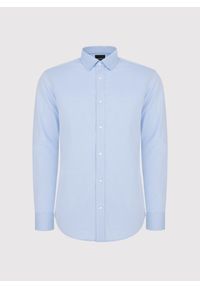 Pako Lorente - PAKO LORENTE - Niebieska koszula męska. Kolor: niebieski, oliwkowy. Materiał: bawełna, elastan. Długość rękawa: długi rękaw. Długość: długie. Sezon: jesień #2