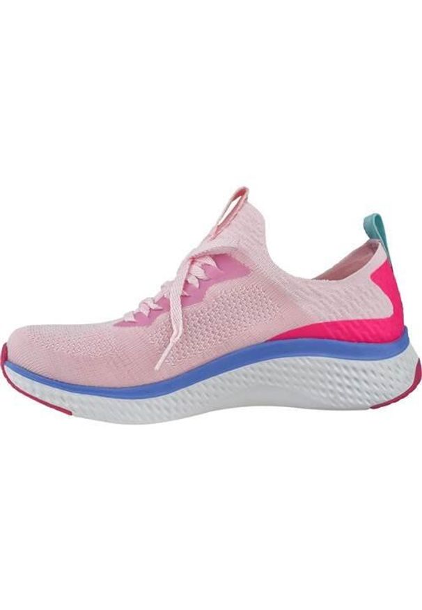 skechers - Buty do chodzenia damskie Skechers Solare Fuse. Zapięcie: sznurówki. Kolor: biały, różowy, wielokolorowy. Materiał: materiał, tkanina, syntetyk. Szerokość cholewki: normalna. Sport: turystyka piesza