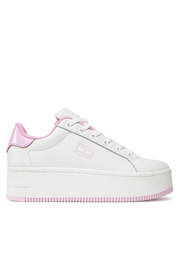 Tommy Jeans Sneakersy Tjw Flatform Patent Sneaker EN0EN02864 Écru. Materiał: skóra