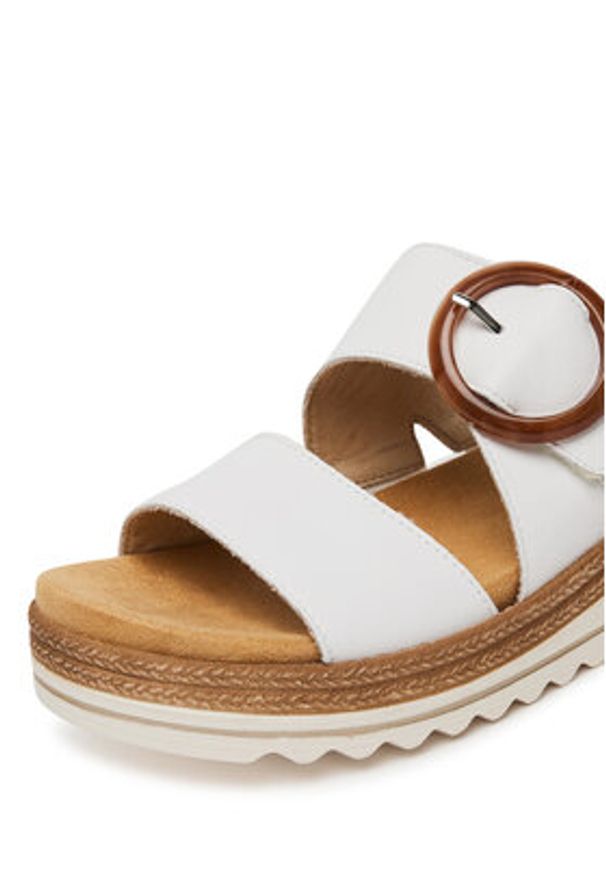 Remonte Klapki D0Q51-82 Biały. Kolor: biały. Materiał: skóra