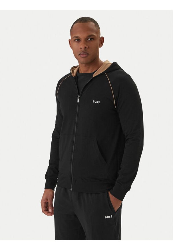 BOSS Bluza Mix&Match 50515313 Czarny Regular Fit. Kolor: czarny. Materiał: bawełna