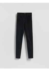Reserved - Jeansy slim high waist - czarny. Stan: podwyższony. Kolor: czarny