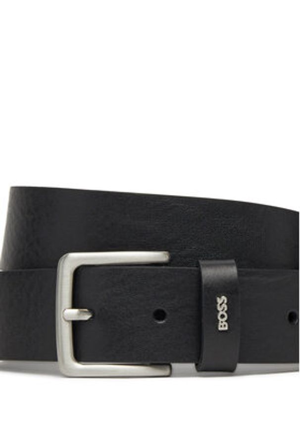 BOSS Pasek Męski 50548370 Czarny. Kolor: czarny. Materiał: skóra