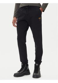 Aeronautica Militare Spodnie dresowe 252PF0872UF00459 Czarny Regular Fit. Kolor: czarny. Materiał: bawełna