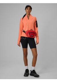4f - 4F Bluza trekkingowa slim bez kaptura damska - pomarańczowa L. Typ kołnierza: bez kaptura. Kolor: pomarańczowy #2