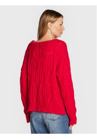 TwinSet - TWINSET Sweter 222TT3340 Czerwony Relaxed Fit. Kolor: czerwony. Materiał: syntetyk #5