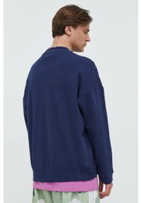 adidas Originals bluza bawełniana męska kolor granatowy z aplikacją. Kolor: niebieski. Materiał: bawełna. Wzór: aplikacja