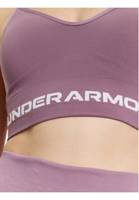 Under Armour Biustonosz sportowy Ua Seamless Low Long Bra 1357719 Fioletowy Compression Fit. Kolor: fioletowy. Materiał: syntetyk