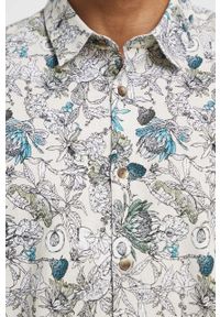 medicine - Medicine koszula lniana męska kolor beżowy regular z kołnierzykiem klasycznym. Typ kołnierza: kołnierzyk klasyczny. Kolor: beżowy. Materiał: len. Długość rękawa: długi rękaw. Długość: długie. Styl: klasyczny #3