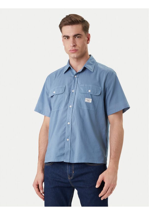 Guess Jeans Koszula M6GH61 WN861 Niebieski Regular Fit. Kolor: niebieski. Materiał: bawełna
