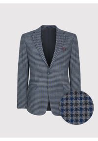 Pako Lorente - PAKO LORENTE – Granatowa marynarka w drobną kratę. Kolor: niebieski. Materiał: poliester, elastan, wiskoza. Sezon: jesień #7