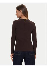 MICHAEL Michael Kors Sweter MF561CJ33D Brązowy Slim Fit. Kolor: brązowy. Materiał: wiskoza
