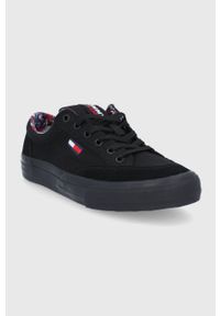 Tommy Jeans Tenisówki męskie kolor czarny. Nosek buta: okrągły. Zapięcie: sznurówki. Kolor: czarny. Materiał: bawełna, guma #4