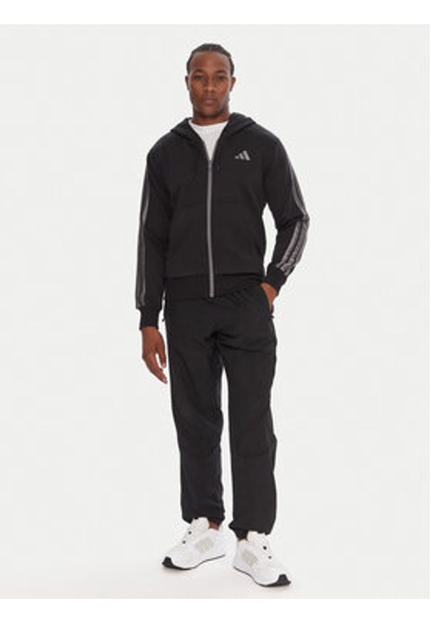 Adidas - adidas Bluza Holiday 3-Stripes JM1695 Czarny Regular Fit. Kolor: czarny. Materiał: syntetyk, bawełna