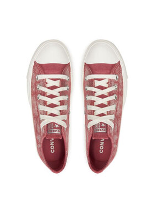 Converse Trampki Chuck Taylor All Star Lift Platform Suede Shimmer A11634C Różowy. Kolor: różowy. Materiał: zamsz, skóra. Obcas: na platformie